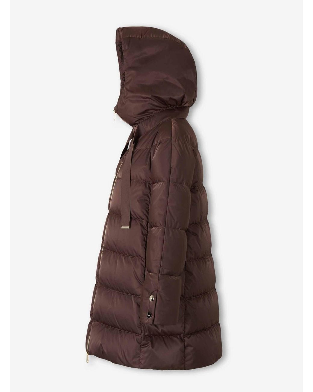 Herno Brown Long Polyester Down Jacket
