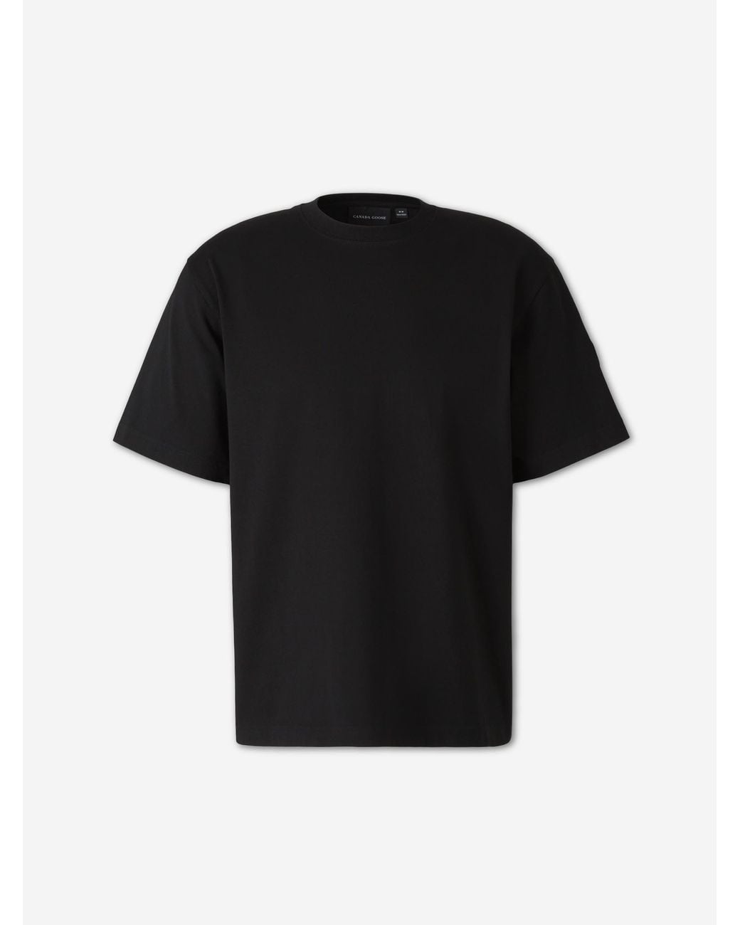 Canada Goose Black Plain Cotton T-Shirt for men