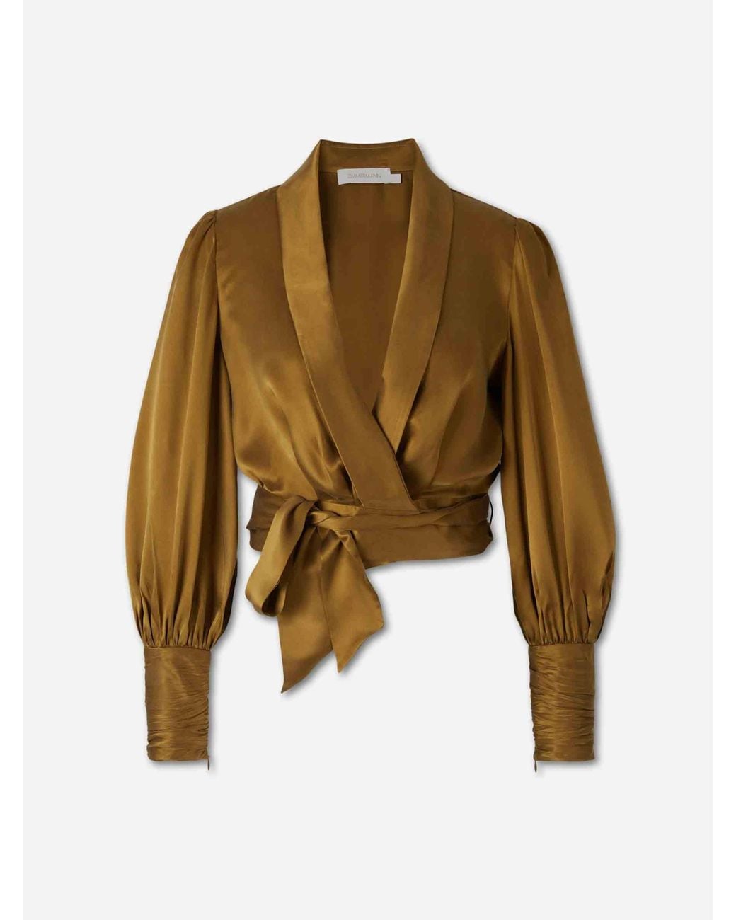 Zimmermann Natural Silk Wrap Blouse