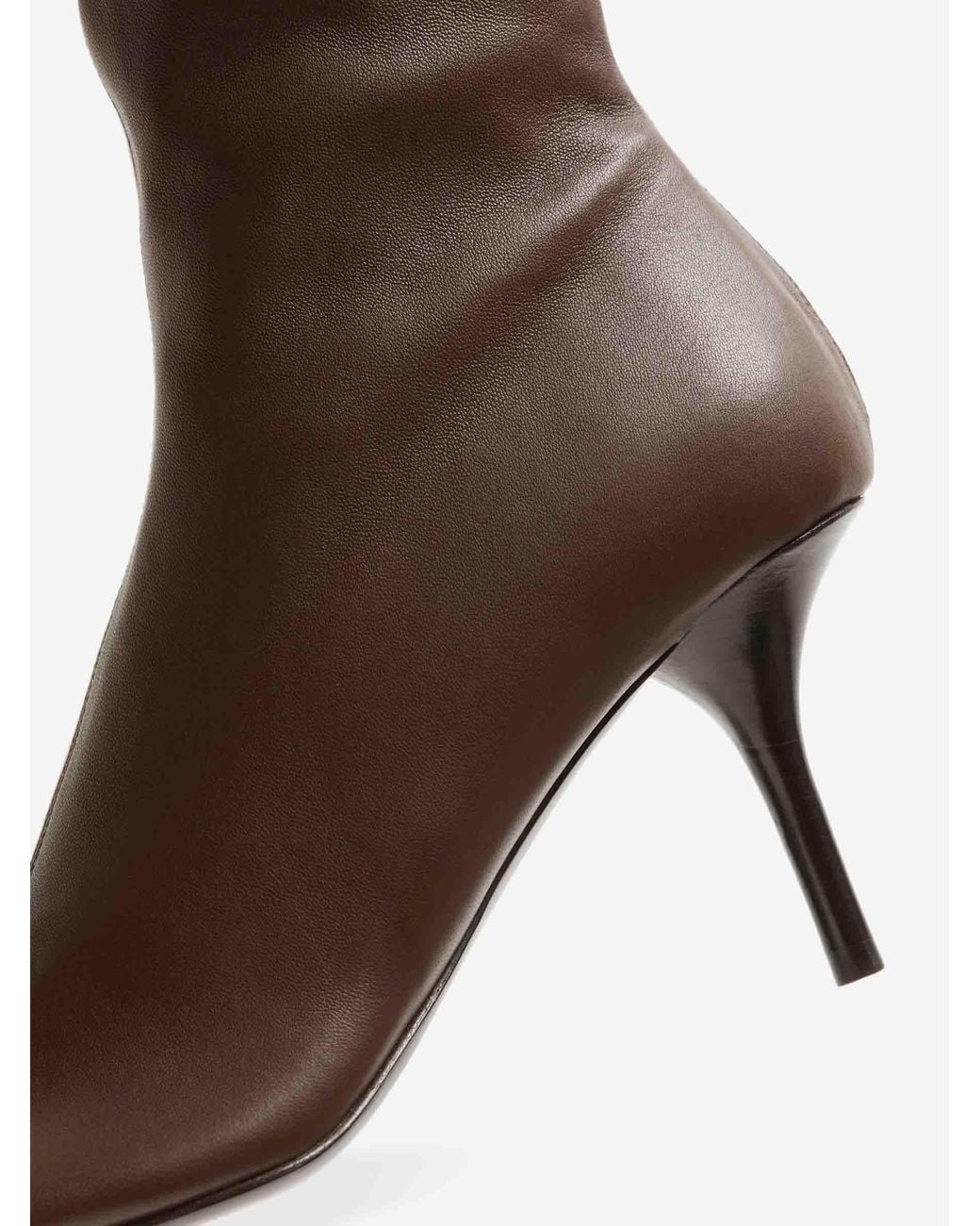 Acne Brown Elastic Leather Ankle Boots
