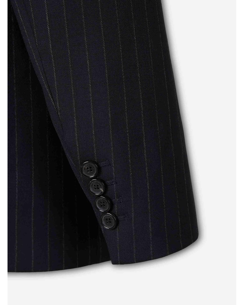Nili Lotan Blue Double-Breasted Blazer With Pinstripe