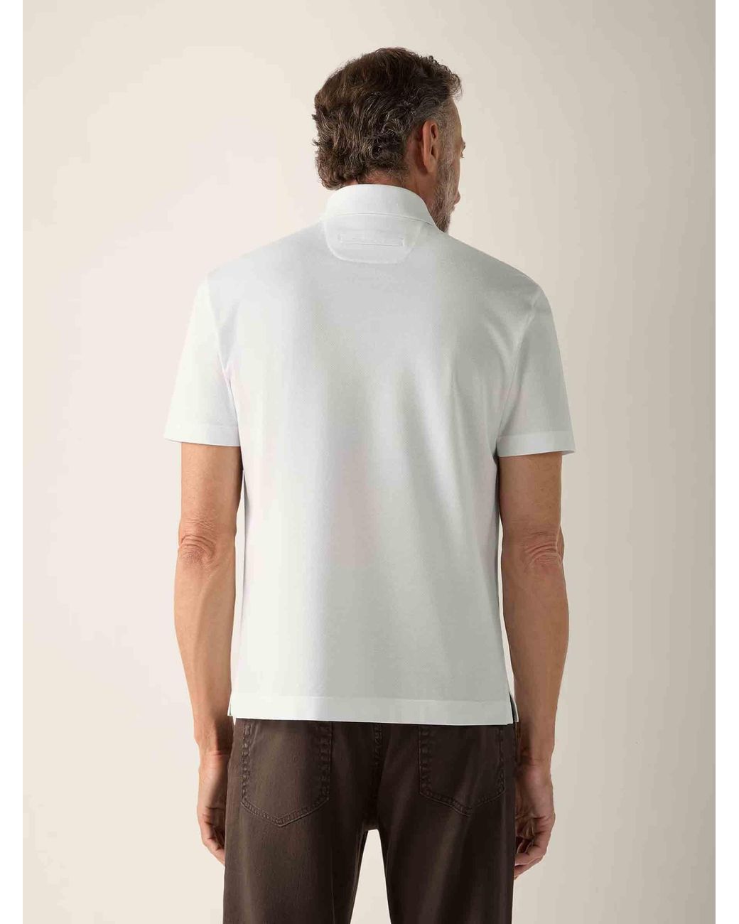 Zegna White Plain Polo Shirt for men