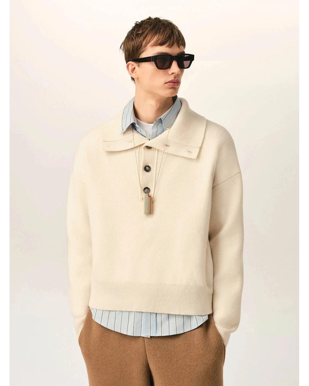 AMI Natural Sweater Wool Turtleneck