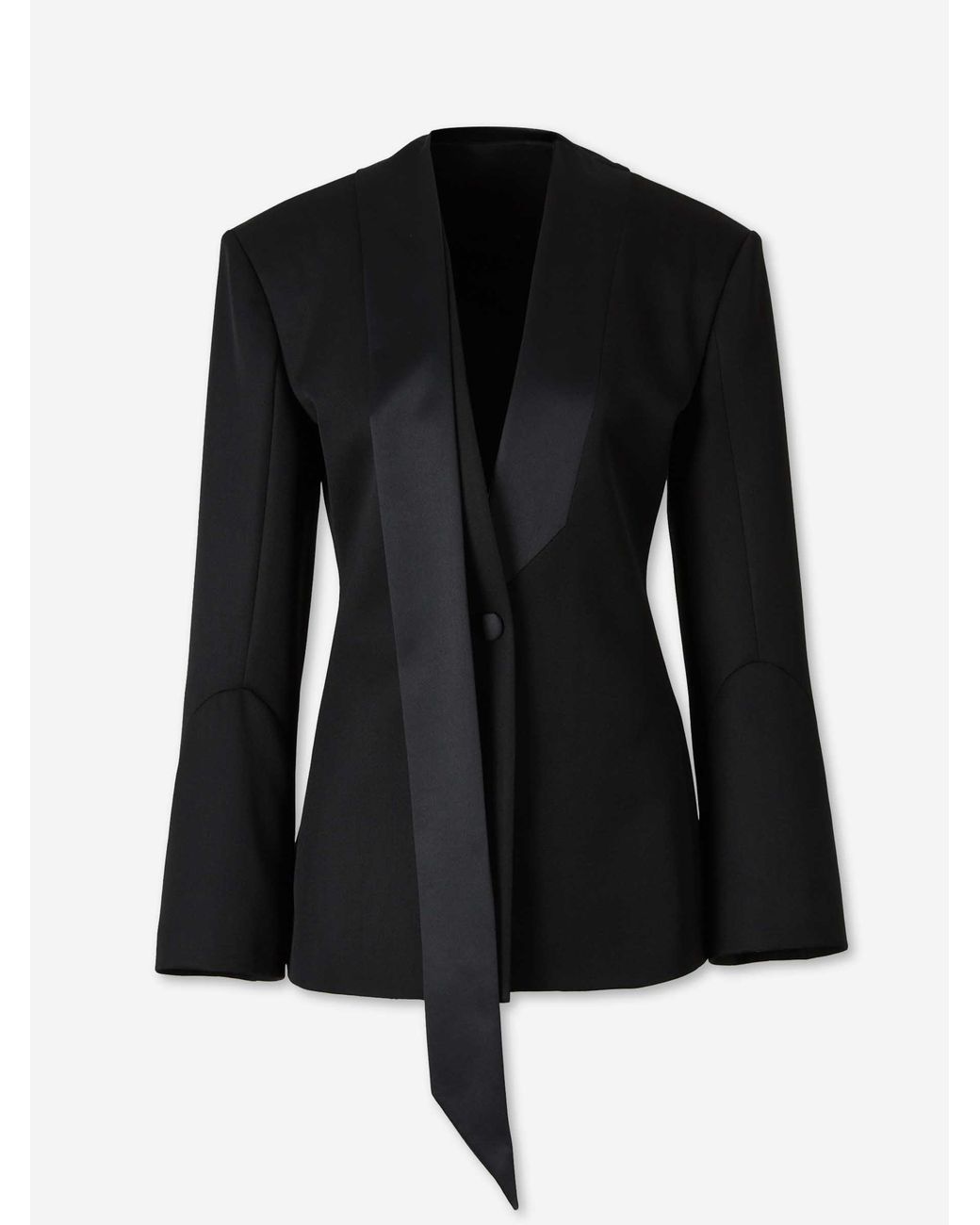 The Attico Black Wool Tuxedo Blazer