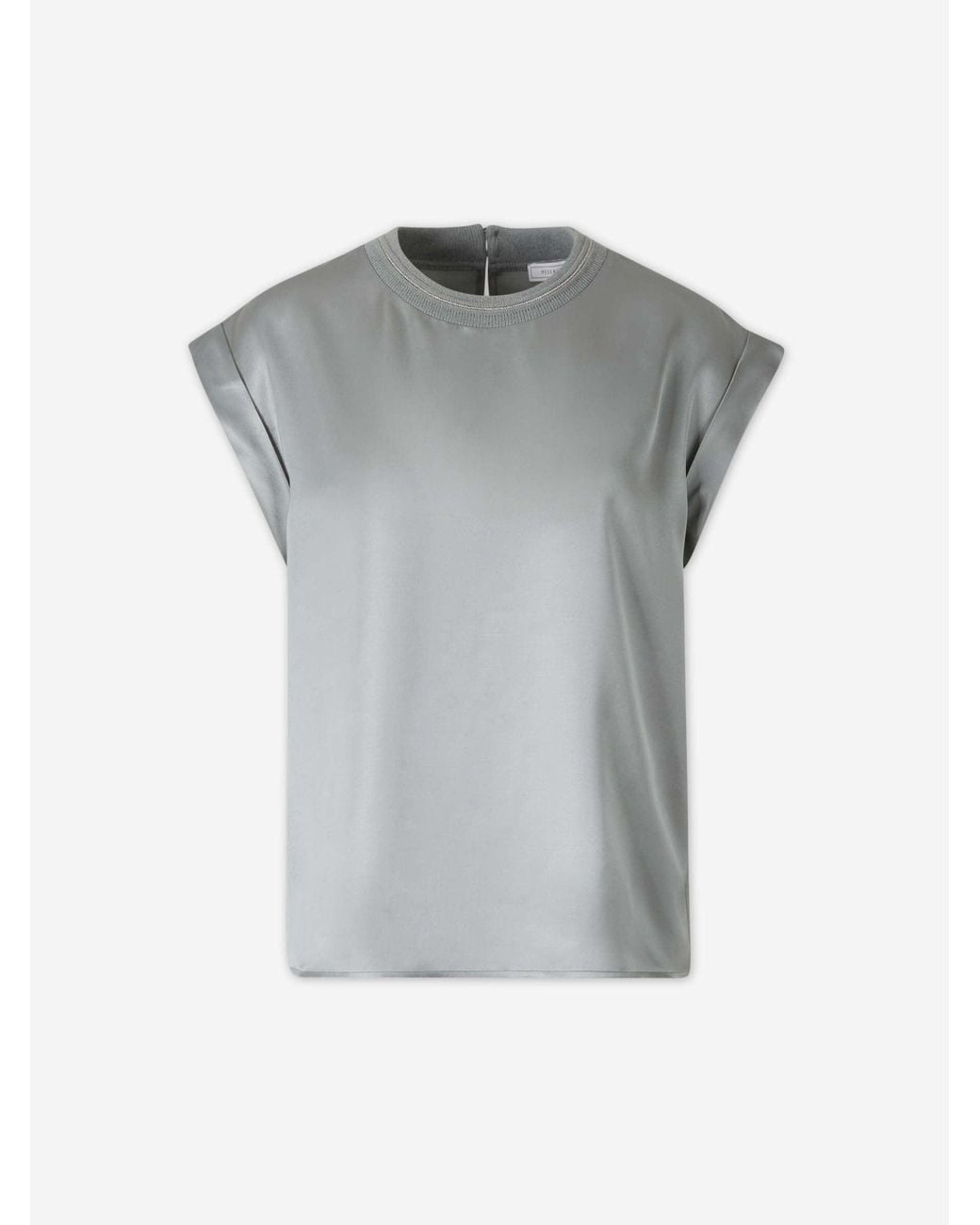 Peserico Gray Satin T-Shirt