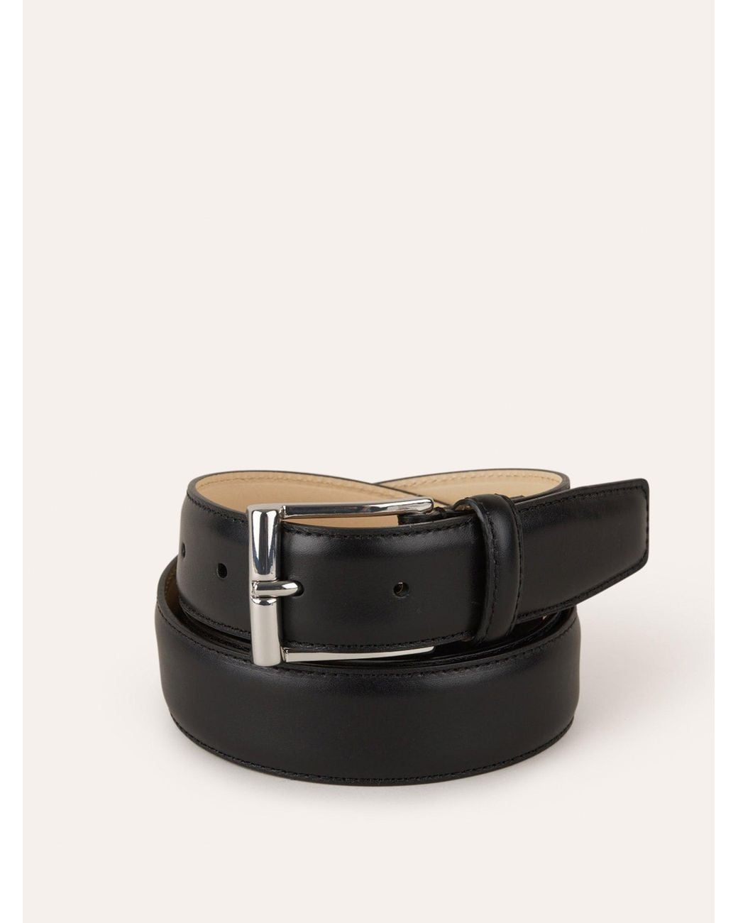 Crockett and Jones Black Fine Leather Belt for men