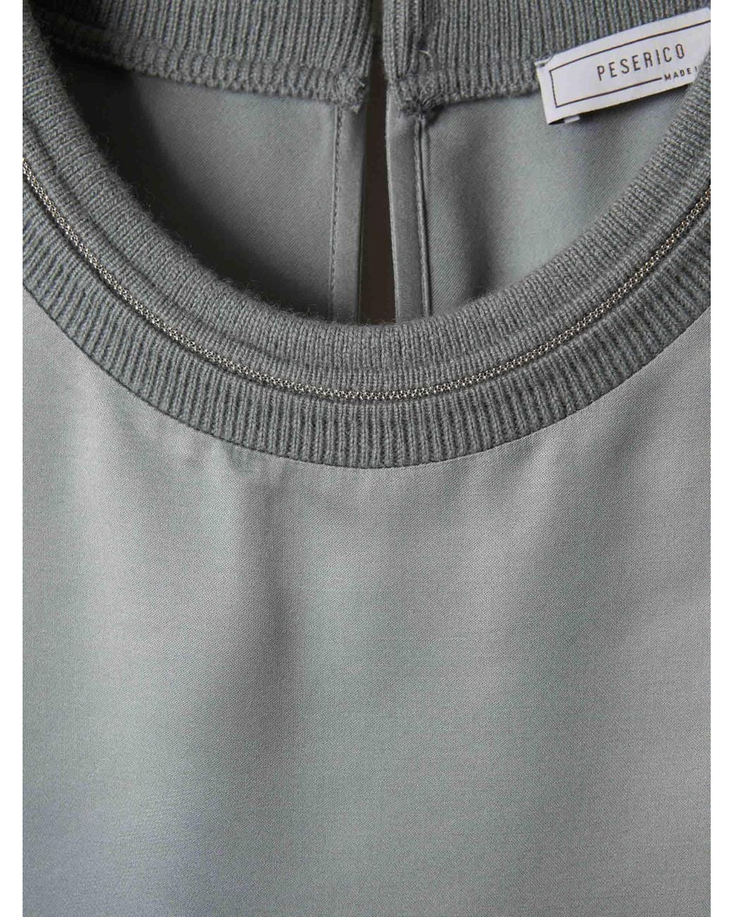 Peserico Gray Satin T-Shirt