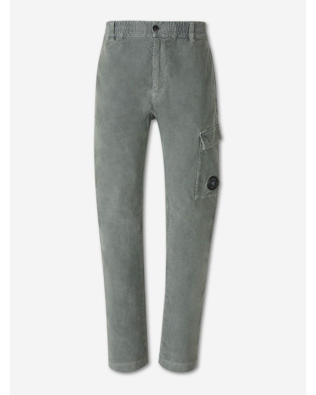 C P Company Gray Cargo Corduroy Pants for men
