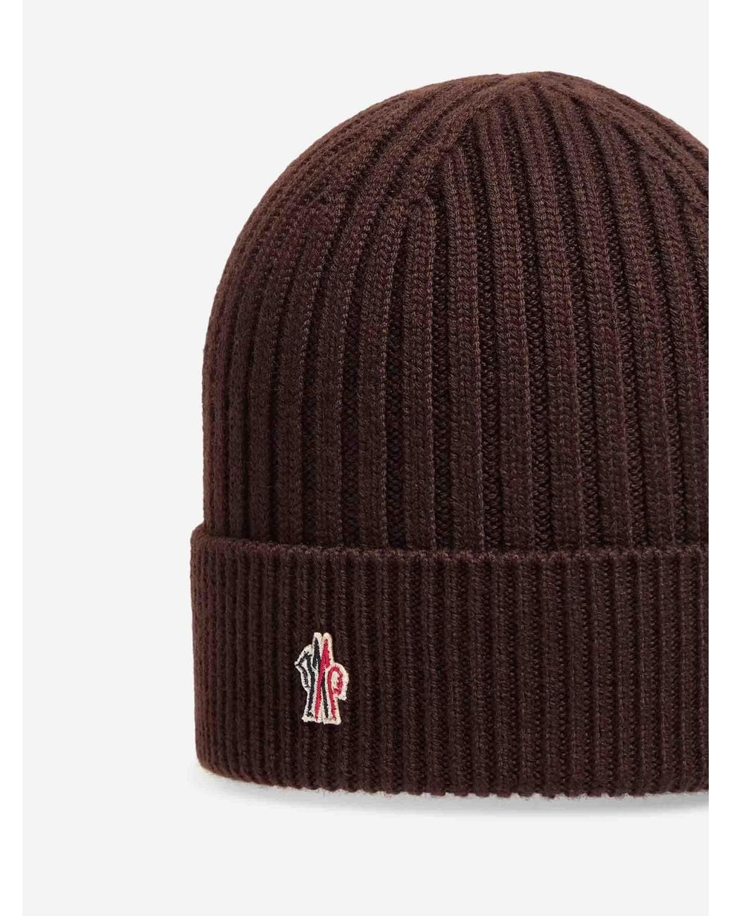 Moncler Gestrickte Wollmütze in Brown für Herren