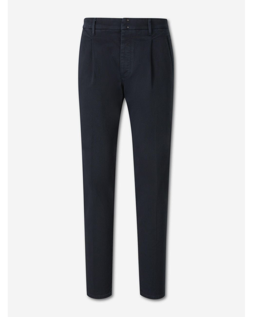 Incotex Blue Straight Twill Trousers for men
