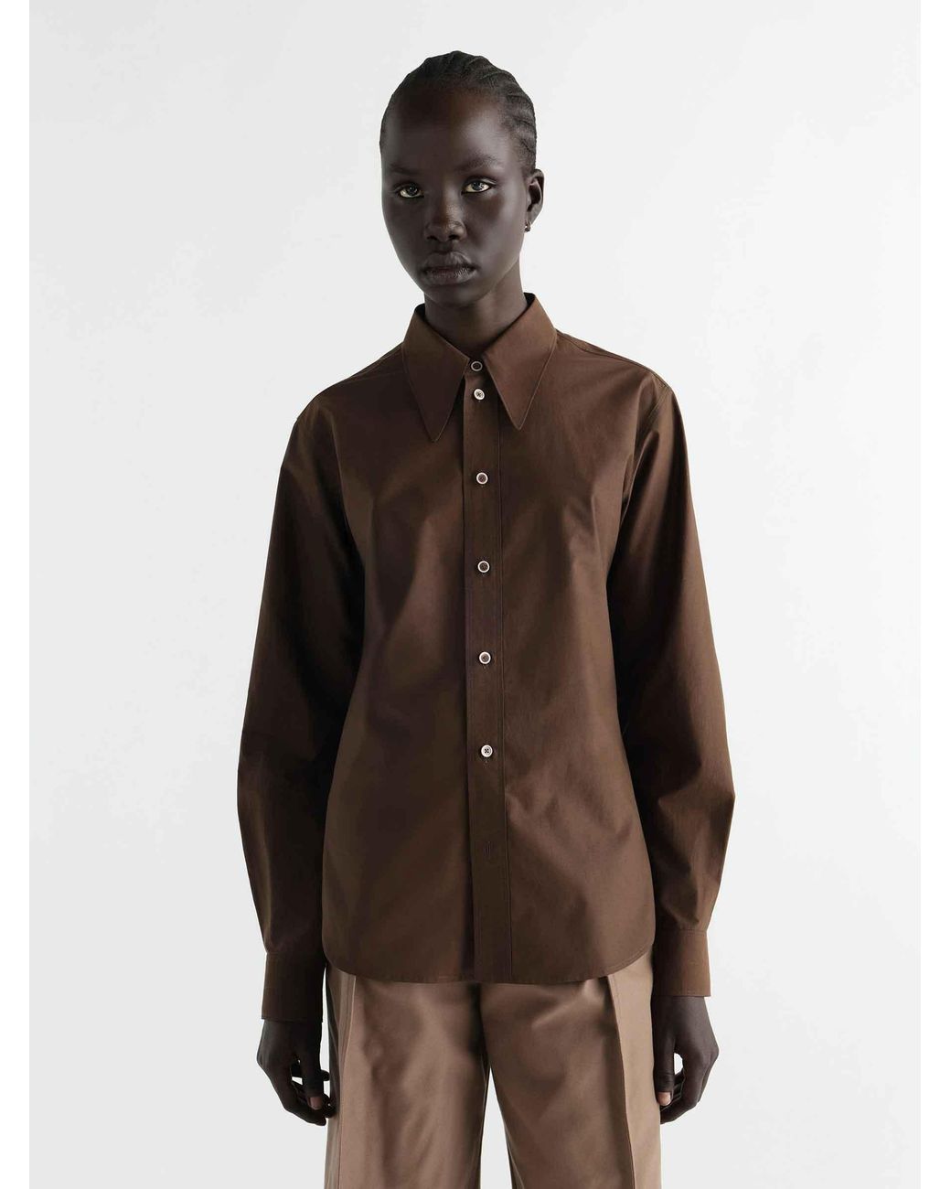 Lemaire Brown Plain Shirt