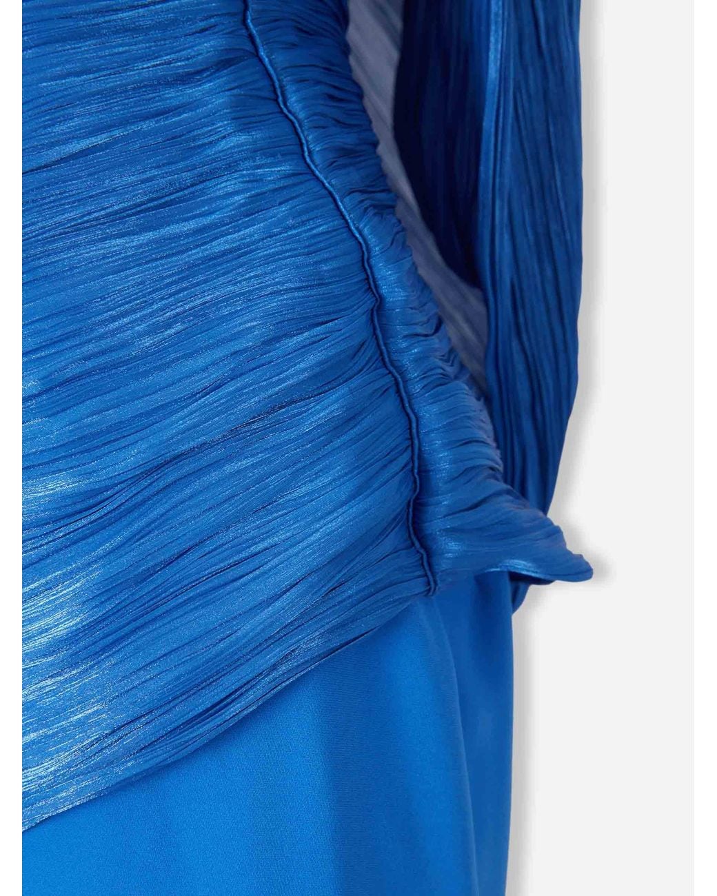 Marmar Halim Blue Pleated Maxi Dress