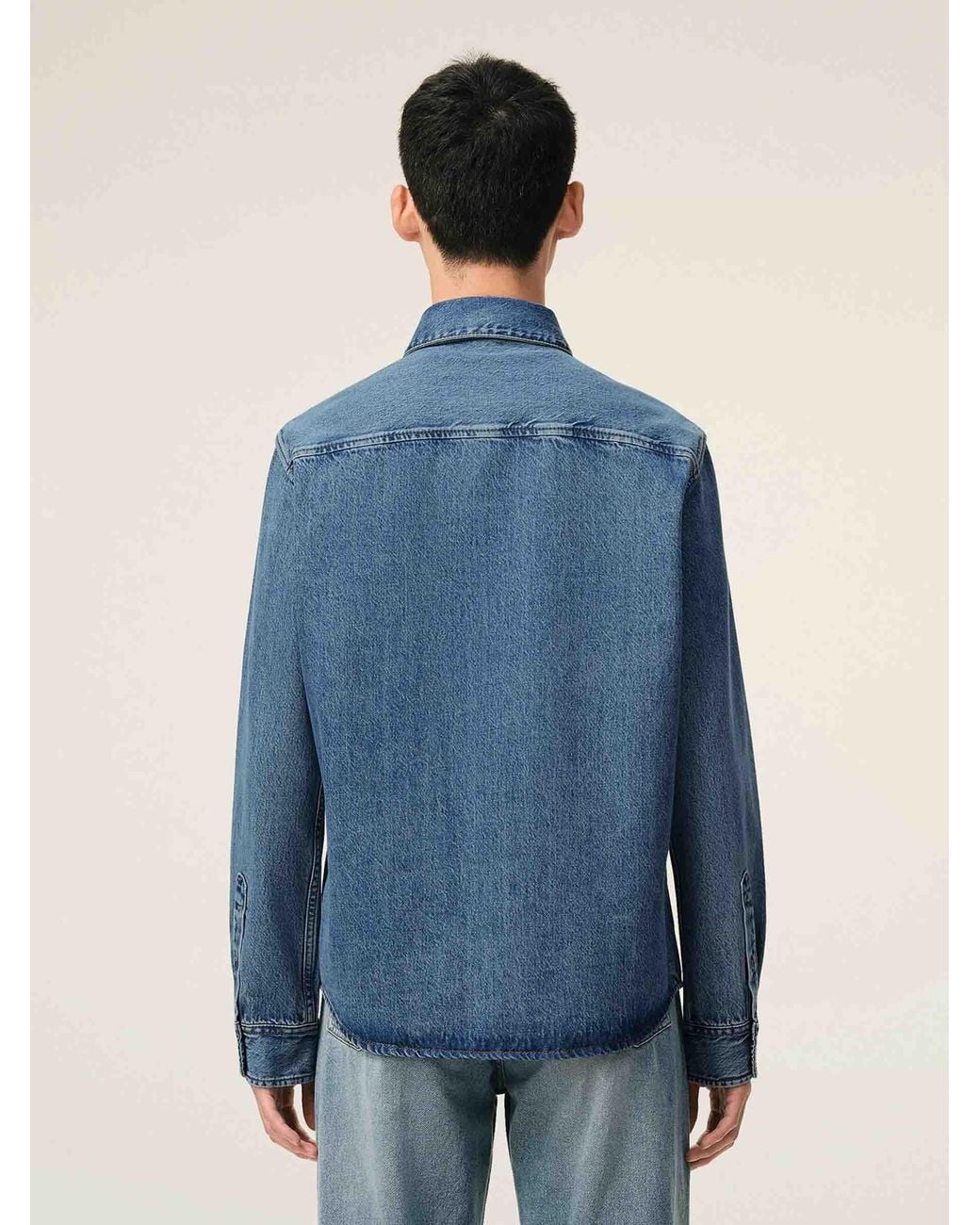 AMI Blue Casual Denim Shirt for men