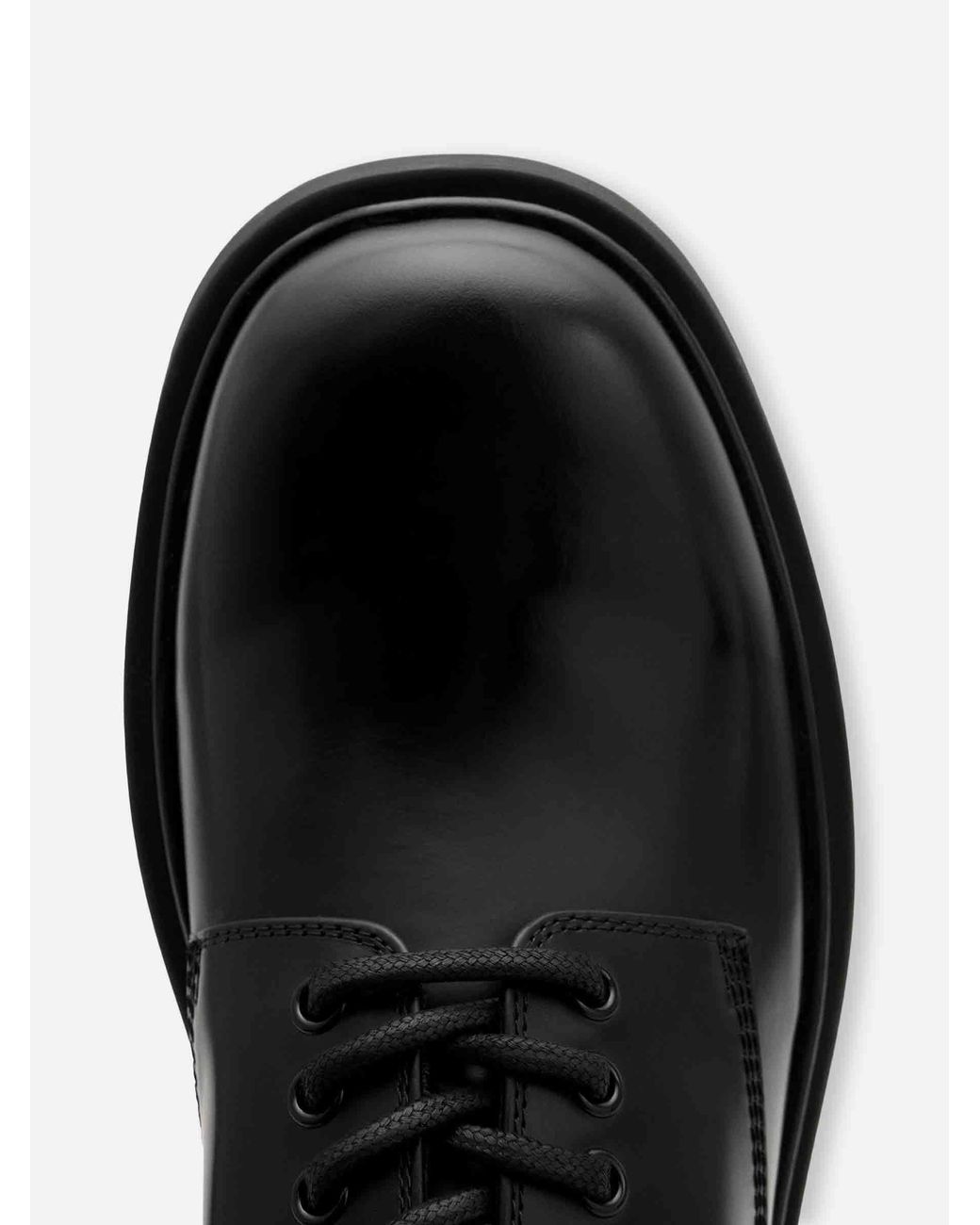 AMI Black Leather Derby Shoes for men