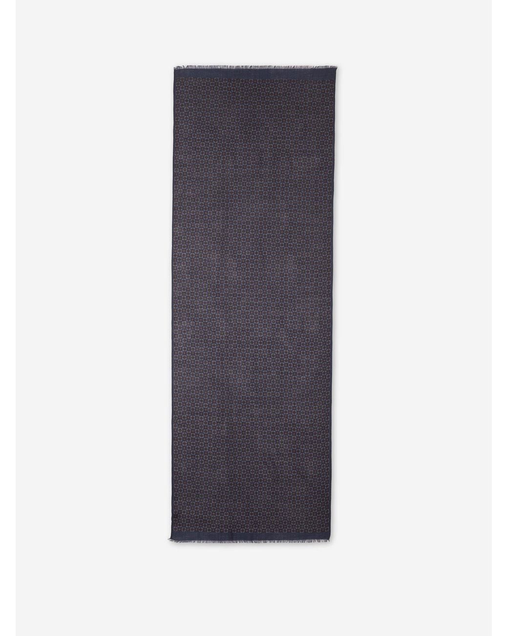 Santa Eulalia Blue Printed Wool Scarf for men