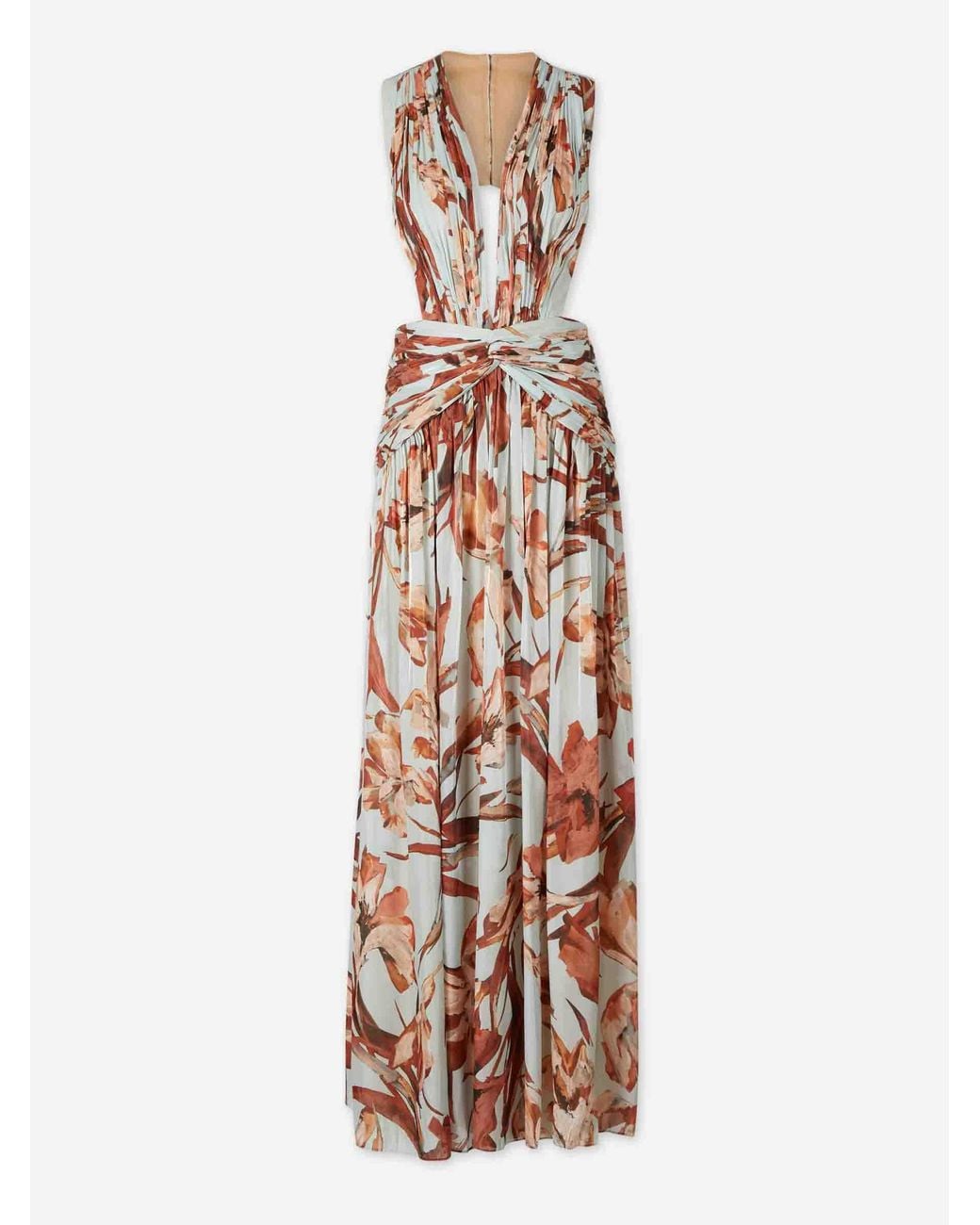 Costarellos White Draped Maxi Dress