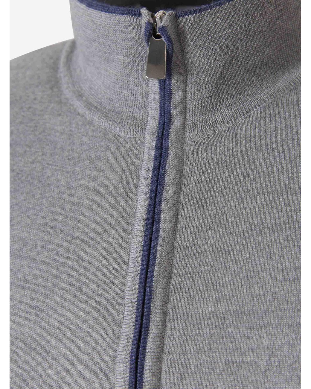 Santa Eulalia Gray Wool Knit Cardigan for men