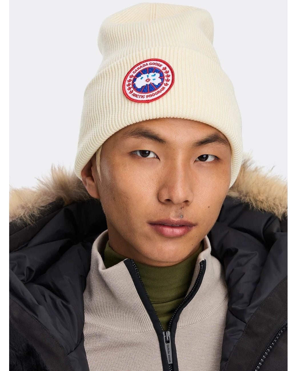 Canada Goose White Arctic Wool Hat for men