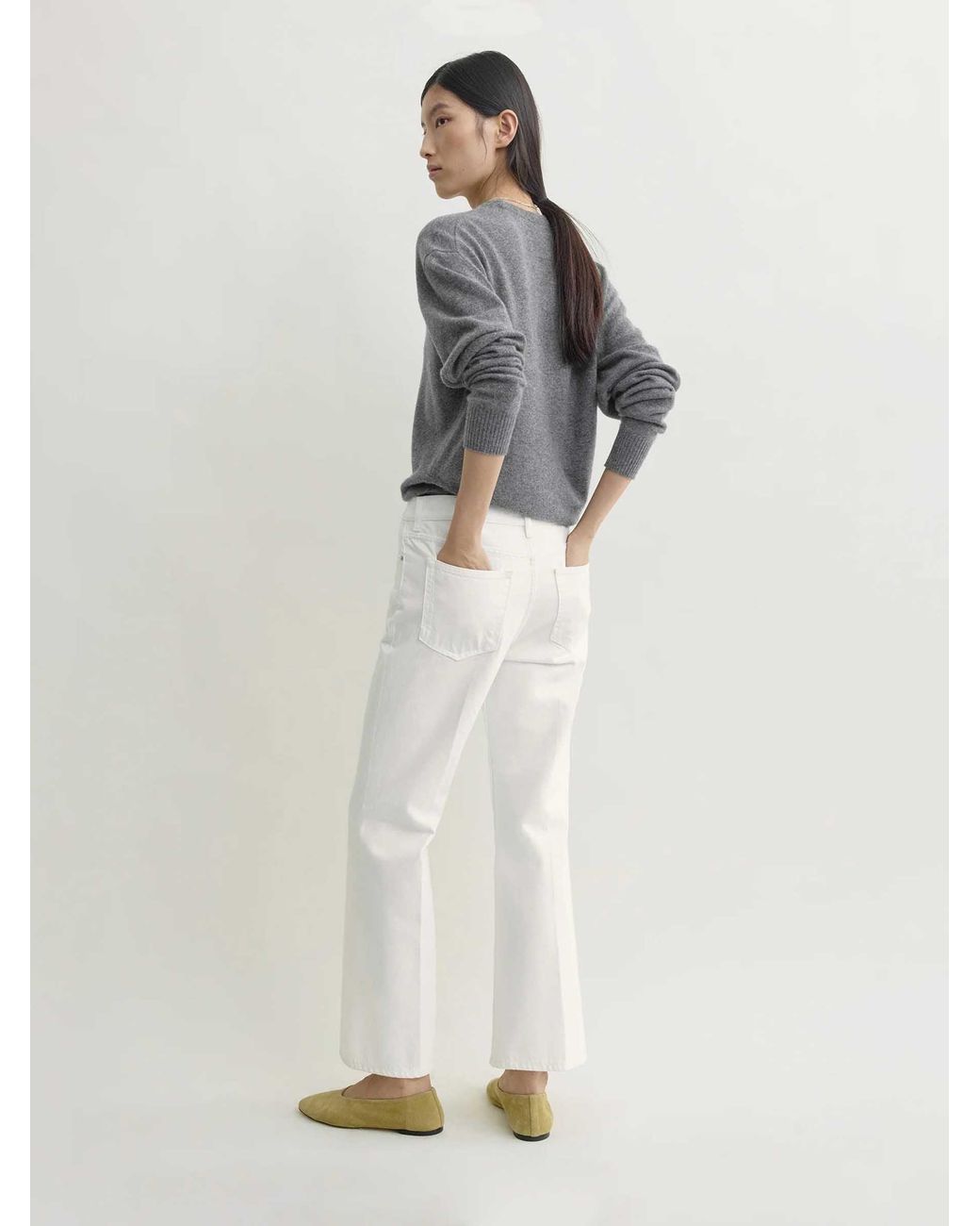 Totême  White Plain Flared Jeans