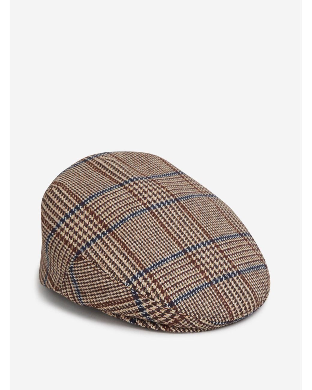Lock & Hatters Brown Tweed Plaid Beret for men