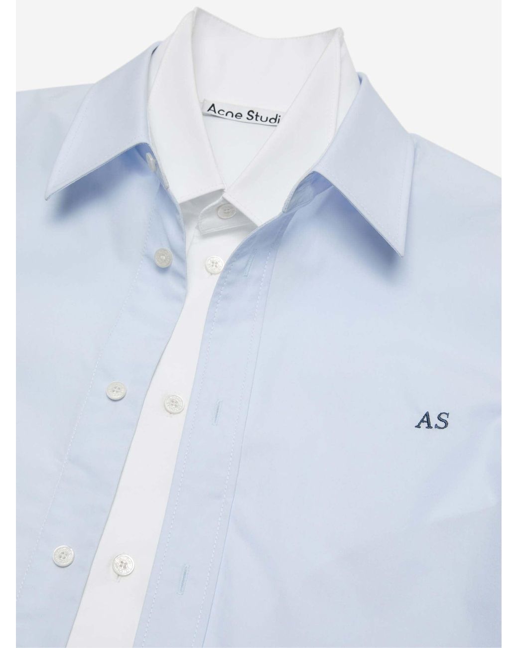 Acne Blue Cotton Layered Shirt for men