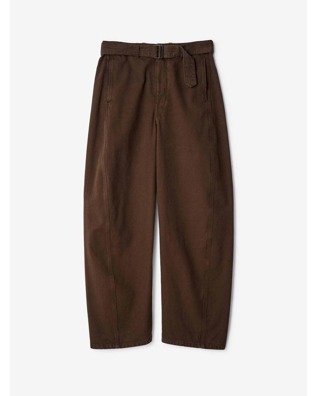 Lemaire Brown Wide Leg Trousers Belt for men