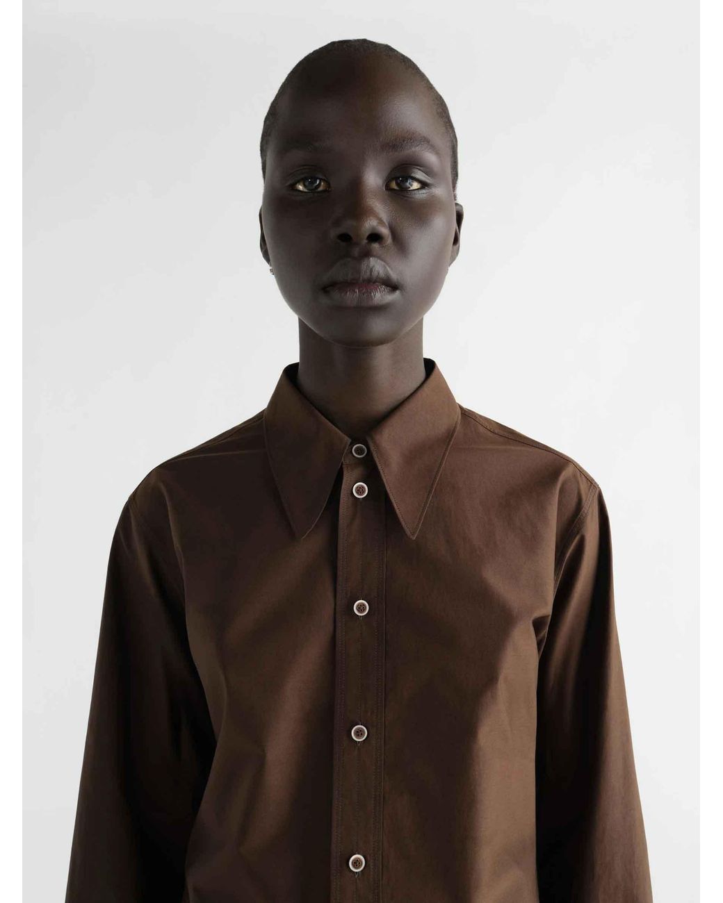 Lemaire Brown Plain Shirt