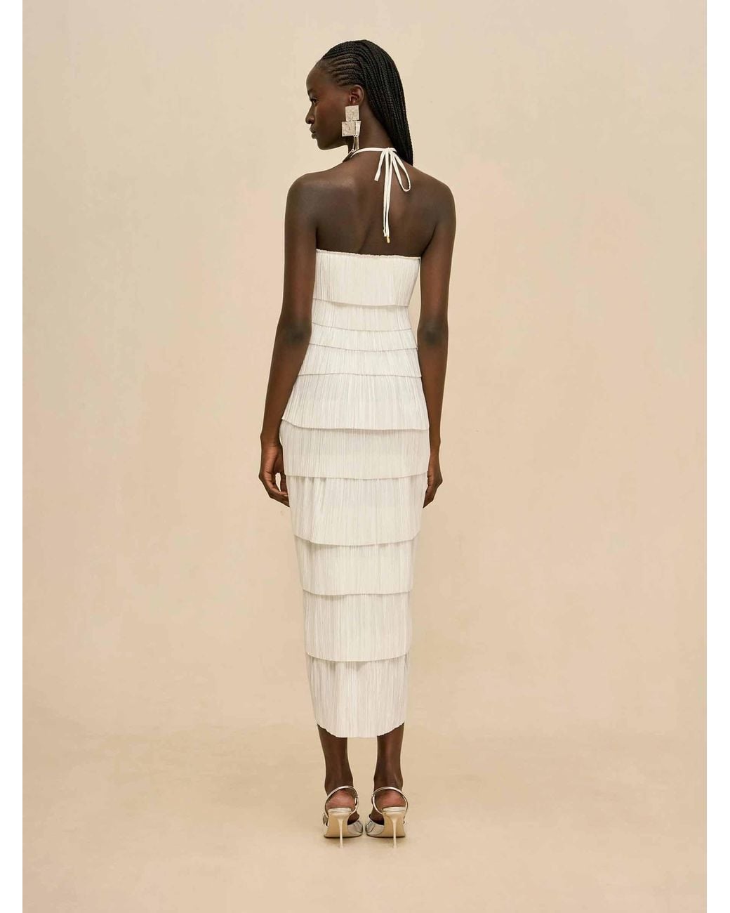 Cult Gaia White Patrizia Fringe Dress