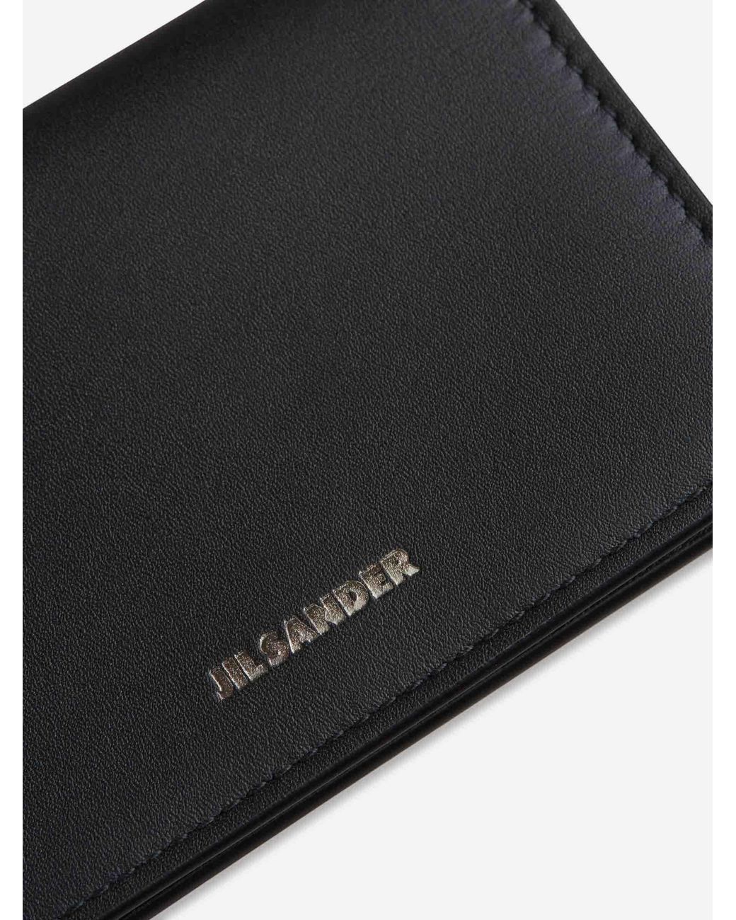Jil Sander White Leather Card Holder for men