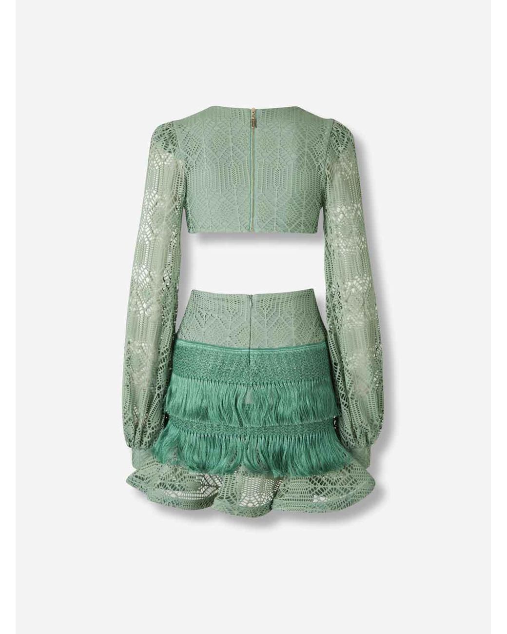 PATBO Mini Fringe Dress in Green | Lyst