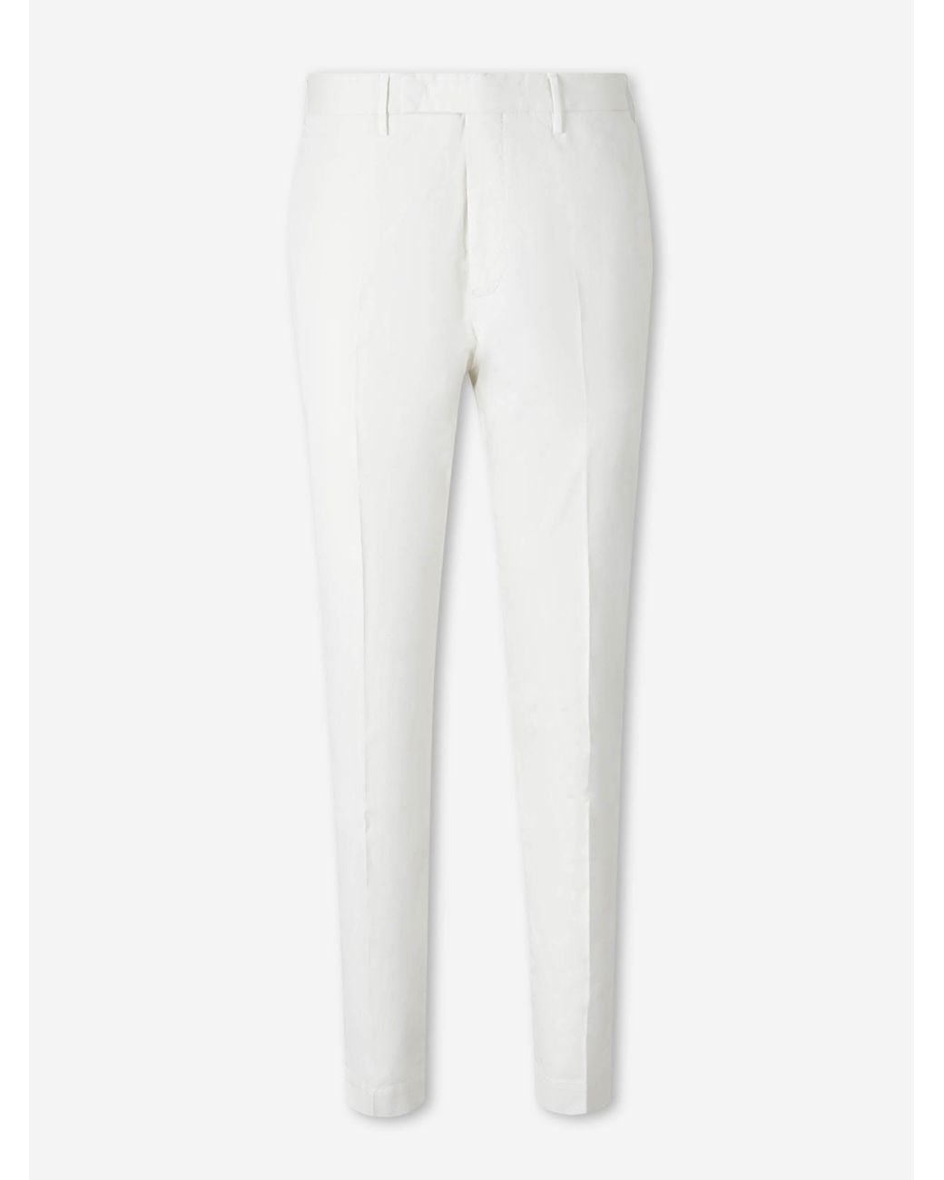 Incotex White Straight Chino Trousers for men