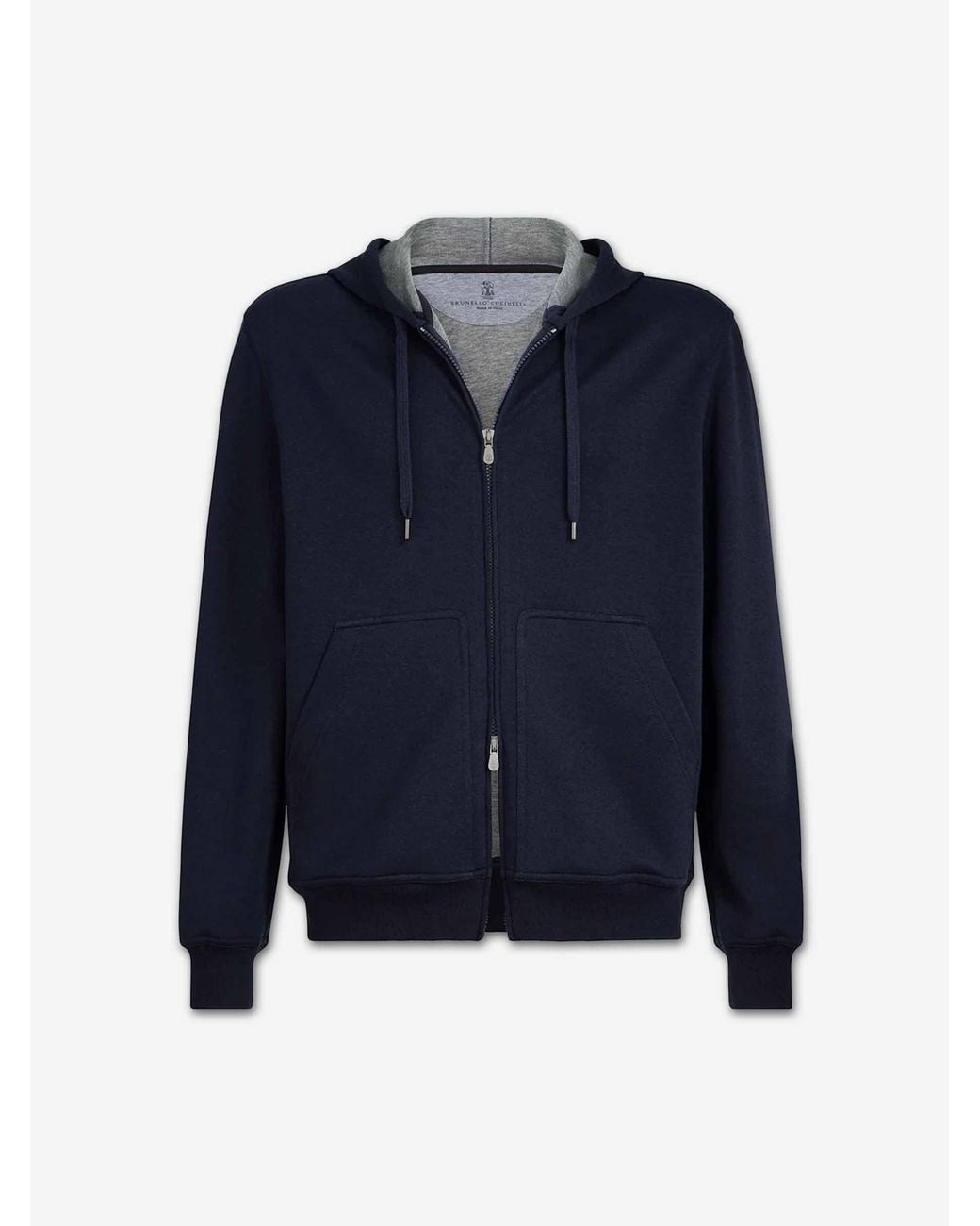 Sudadera Capucha Cremallera Brunello Cucinelli de hombre de color Blue