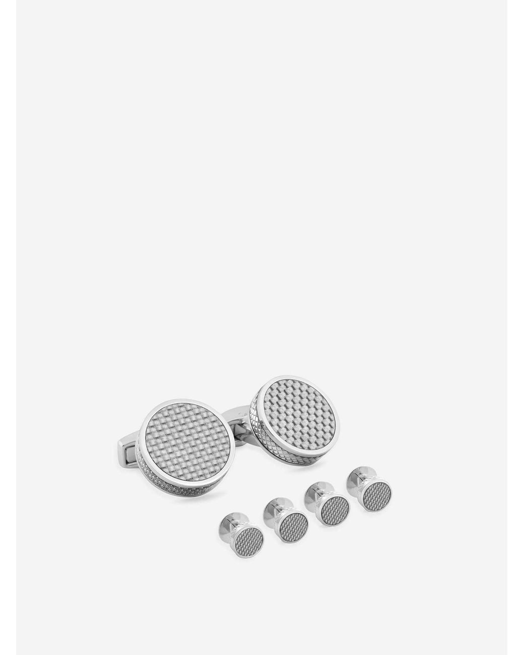 Tateossian White Carbon Twist Cufflinks for men