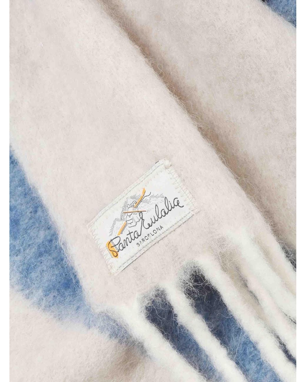 Santa Eulalia Blue Alpaca Scarf for men