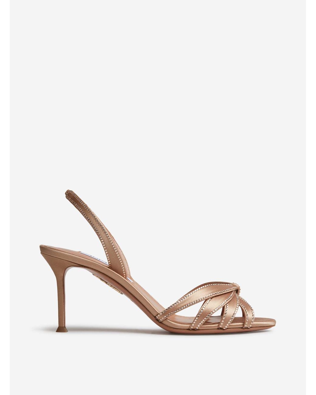 Aquazzura Natural Soulmate Crystal Slingbacks