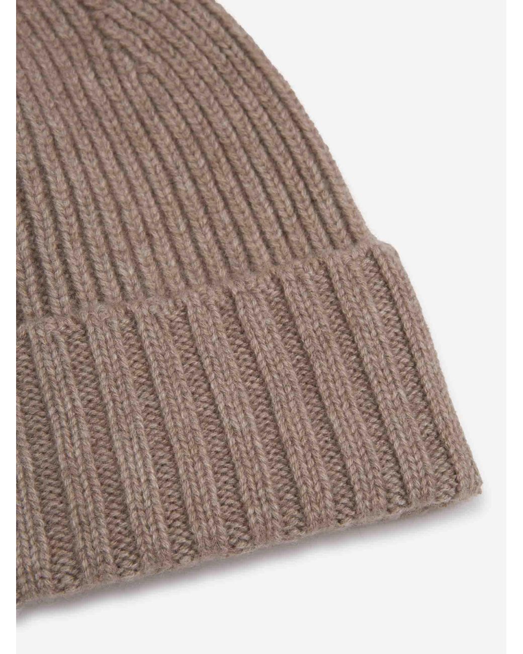 Santa Eulalia Brown Ribbed Cashmere Hat for men