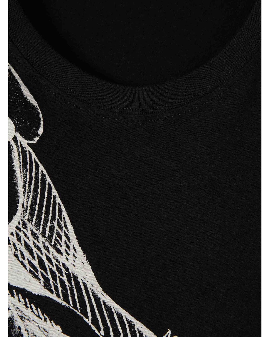 McQueen Black Sketch Anatomy T-Shirt for men