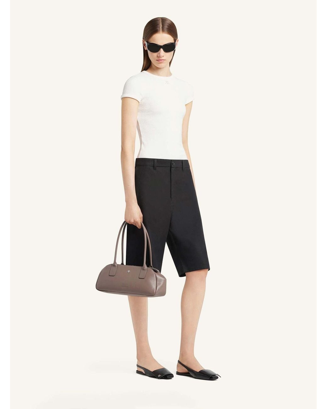 Courreges White Medium Strip Bag