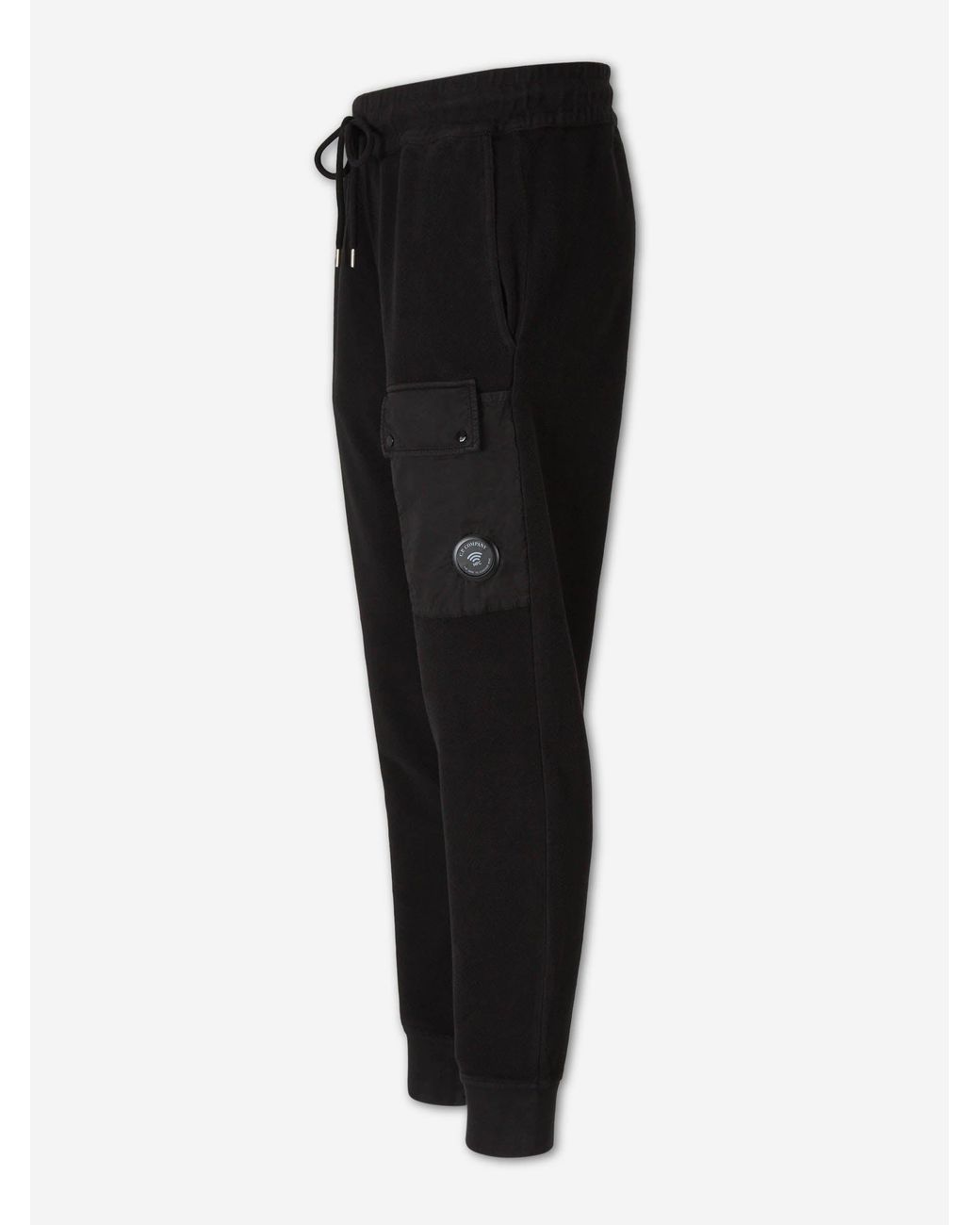 C P Company Black Cotton Joggers for men
