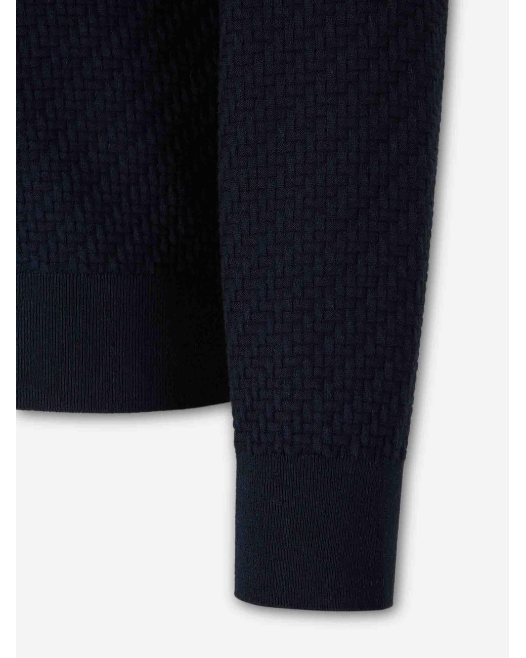 Brioni Blue Braided Zip Cardigan for men