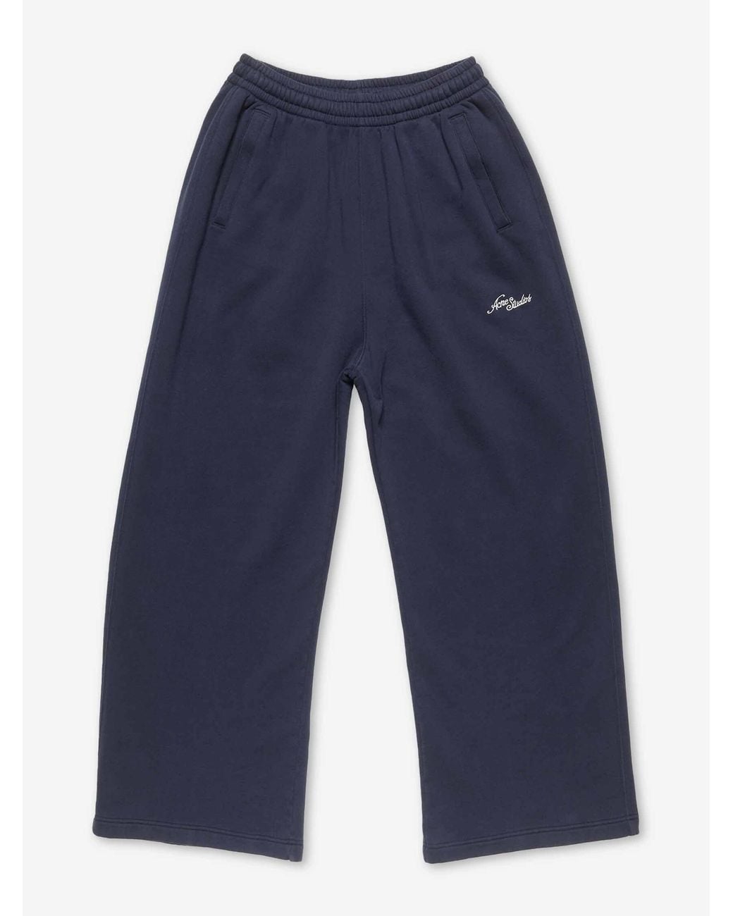 Acne Blue Cotton Logo Joggers for men