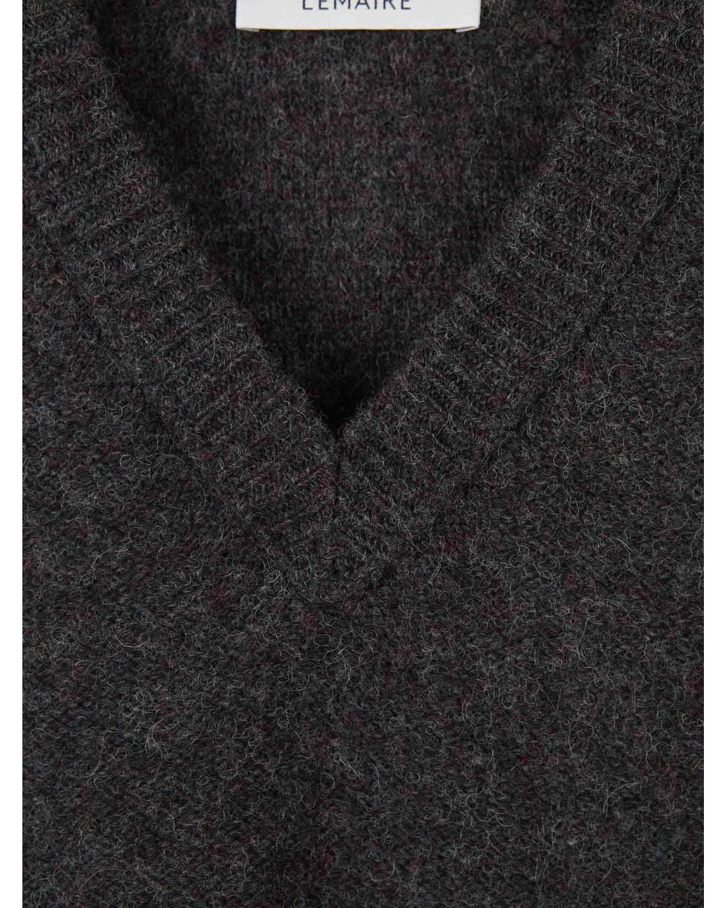 Lemaire Black V-Neck Sweater for men