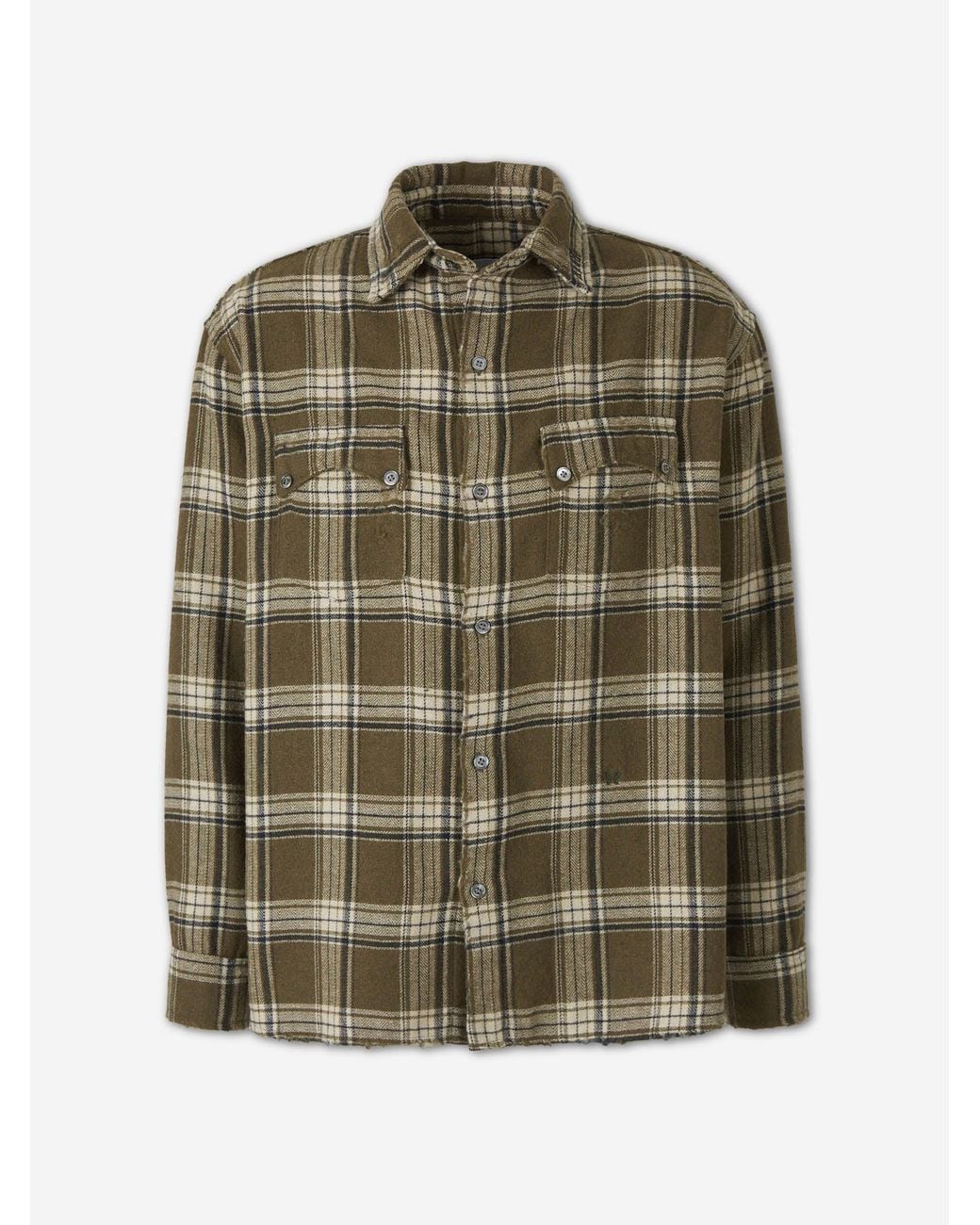 Rhude Green Plaid Overshirt for men