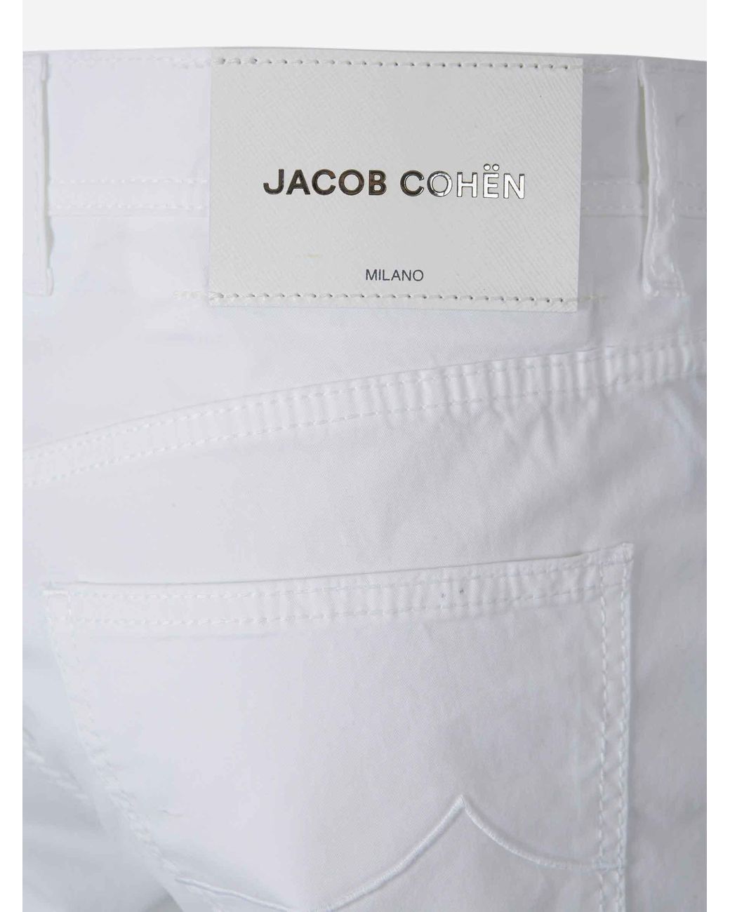 Jacob Cohen White Straight Bermuda Shorts for men
