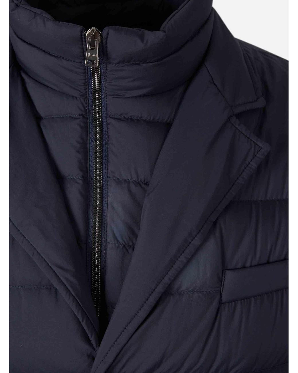 Herno Blue Double Layer Down Jacket for men