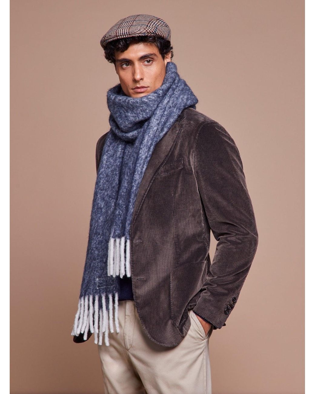 Santa Eulalia Blue Alpaca Scarf for men