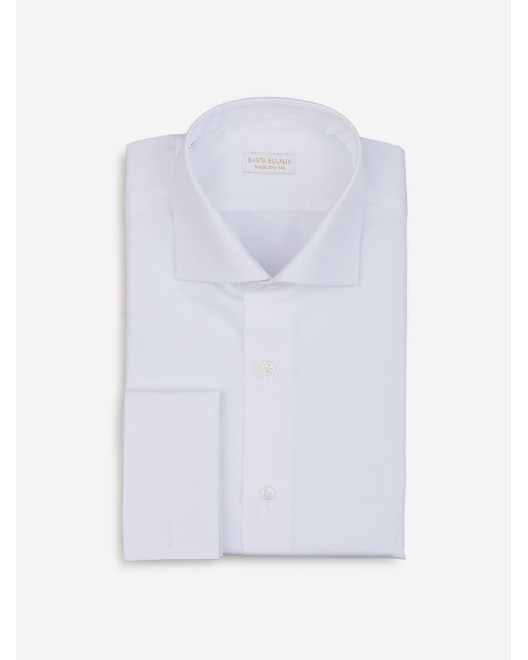 Santa Eulalia White Camisa De Algodón Puño Doble for men