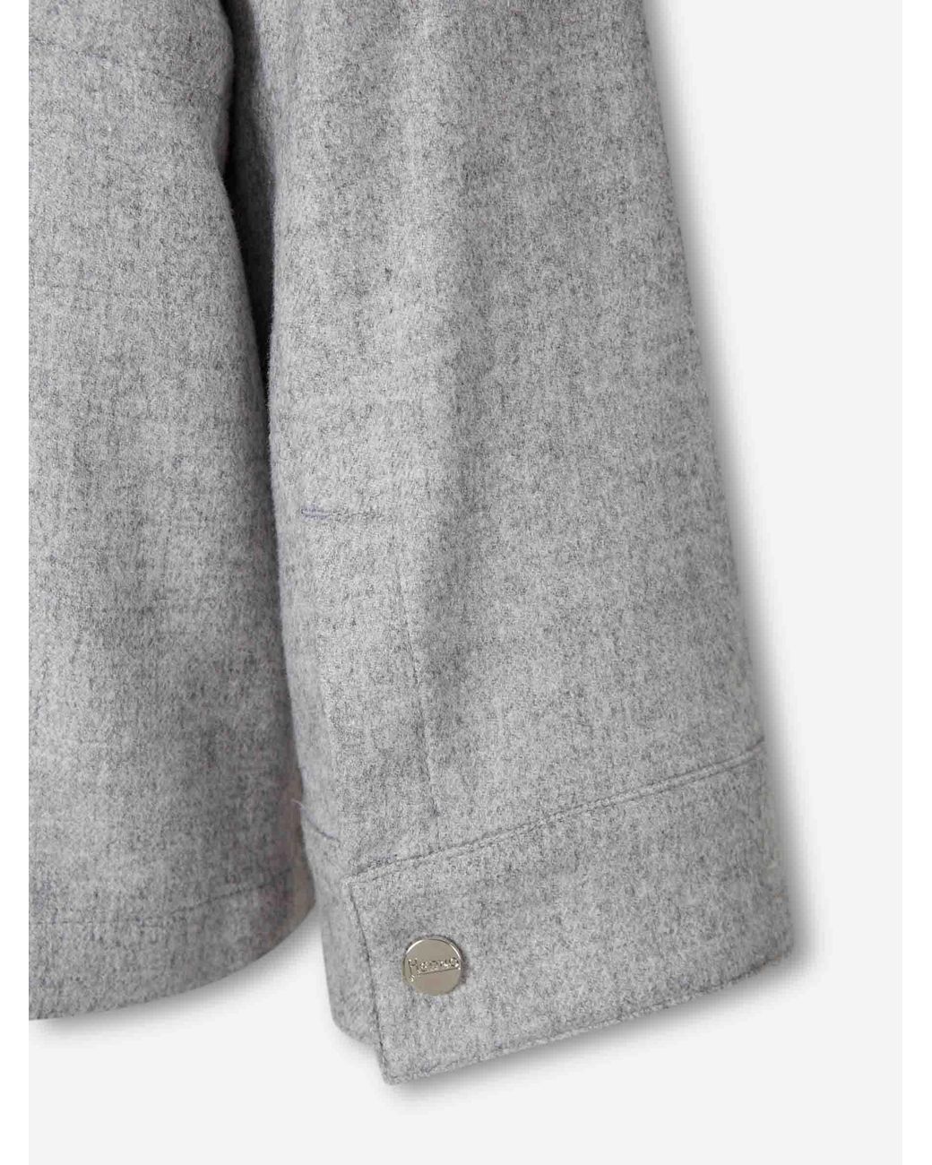 Herno Gray Cashmere Silk Casual Jacket