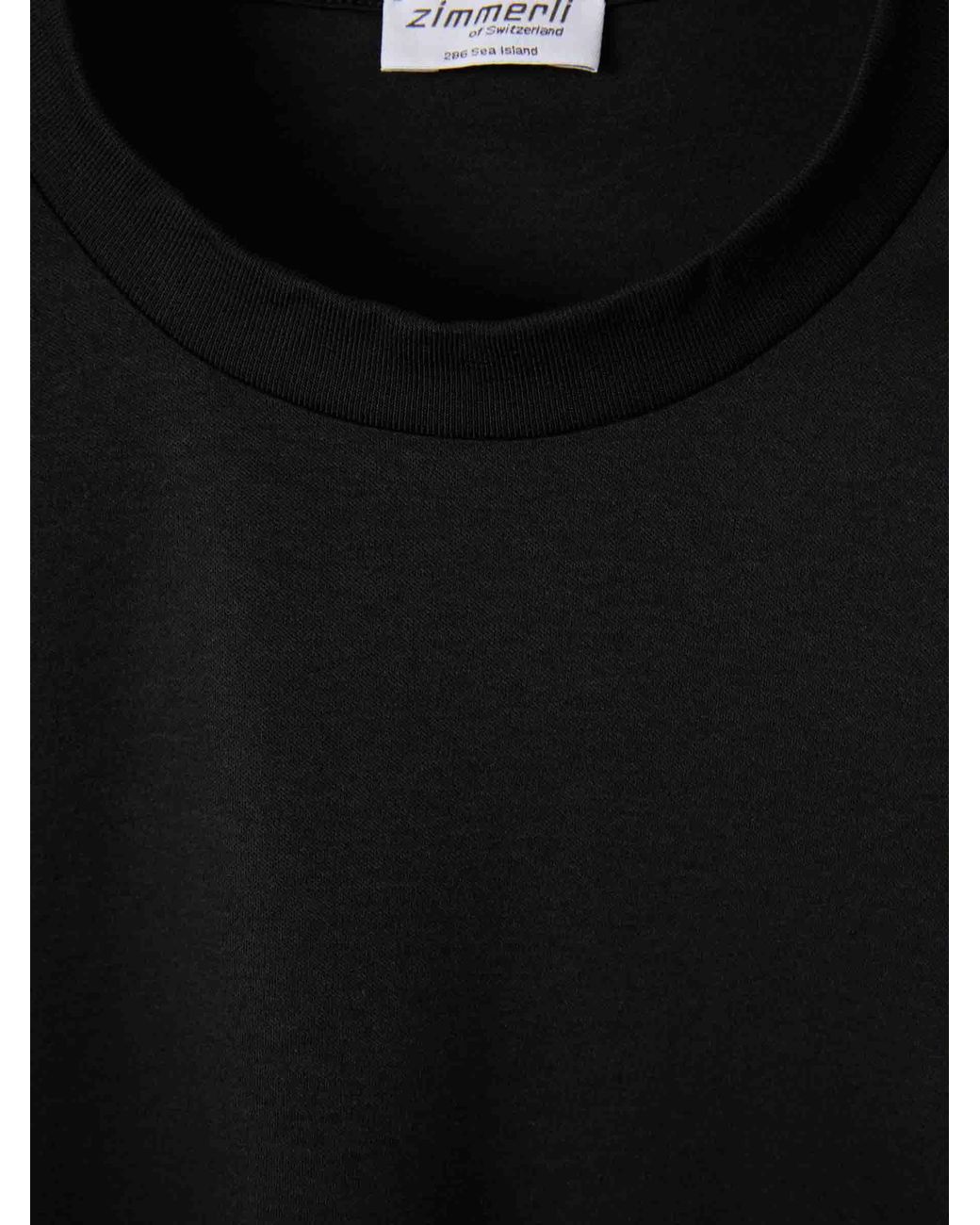 Zimmerli of Switzerland Black Round Neck T-Shirt for men