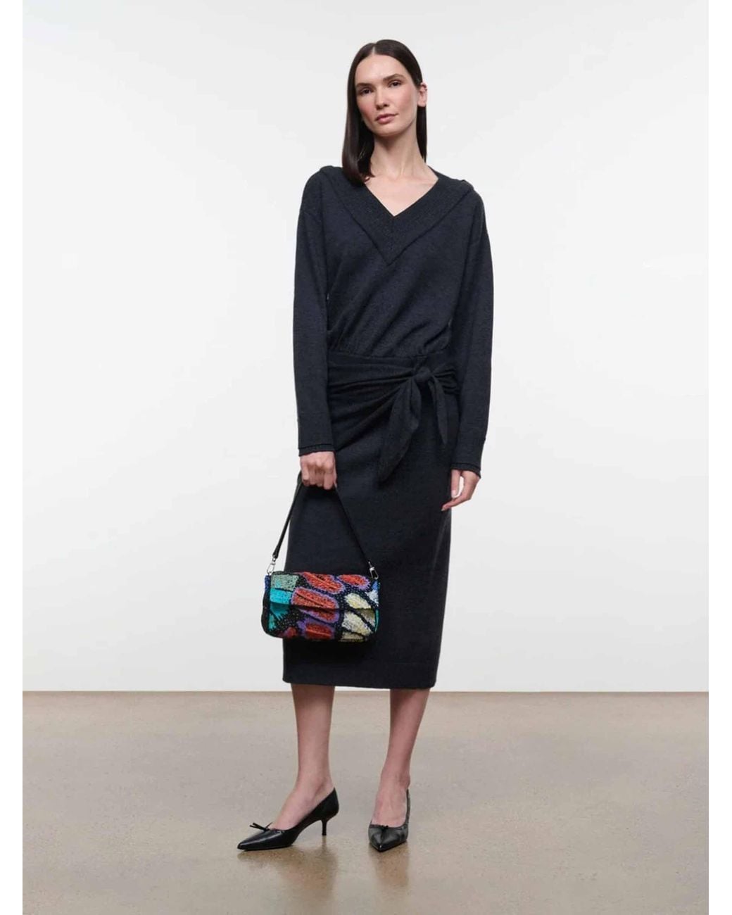 Staud Black Norman Knit Dress